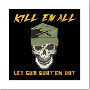 Ranger Patrol Cap - Skull - Kill'em All - Let God Sort'em Out X 300 Posters and Art